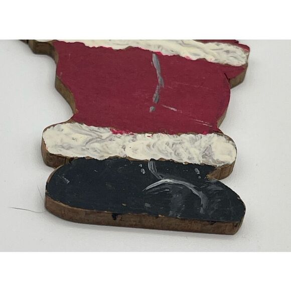 HANDMADE Santa Clause Set of 9 Christmas Decor Painted Carved Vintage Folk Art - Picture 4 of 10